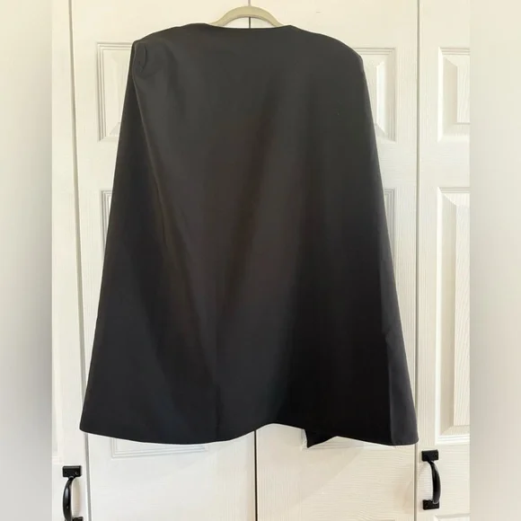 L’ATISTE Rhinestone Cape Mini Dress Black Plunging V Neck Party Cocktail Size M - Picture 6 of 9